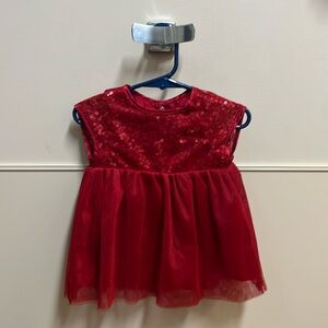 Red Holiday dress great for photos, red sparkle shoes NWT with red undershorts